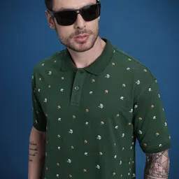 The Roadster Life Co. Conversational Print Pure Cotton Regular Fit Polo Collar T-shirt-image-76