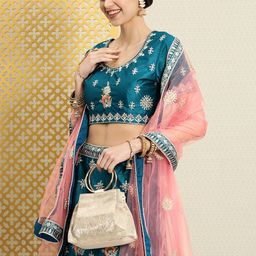 House of Pataudi Beads and Stones Ready to Wear Jashn Lehenga & Blouse With Dupatta-picture-10