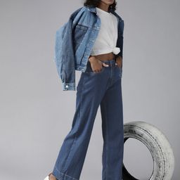 The Roadster Lifestyle Co Women Blue Wide Leg High-Rise Stretchable Jeans-image-68