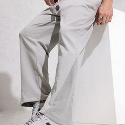 WROGN Men Oversized Panelling Regular Track Pants-image-87