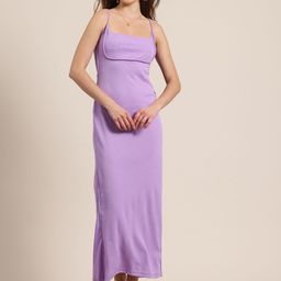 HERE&NOW Ribbed Shoulder Straps Bodycon Maxi Dress-picture-48