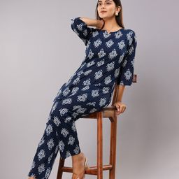 Serenita Women Printed Pure Cotton Night Suit-image-89