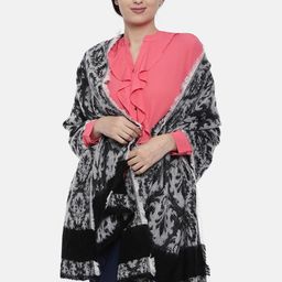 Noi Black & White Woven Design Shawl-image-45