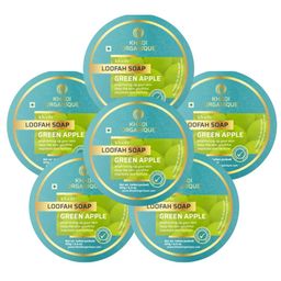 Khadi Organique Set Of 6 Green Apple Loofah Handmade Soap 125g Each-6