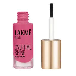 Lakme 9 to 5 Primer + Gloss Nail Color - Magenta Mix - 6 ml image 1