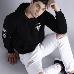 Kook N Keech Marvel Men Black Printed Hooded Sweatshirt-image-47
