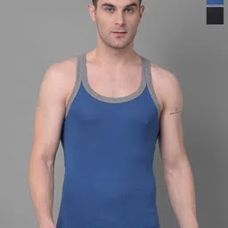 Dollar Bigboss Men Solid Pack of 2 Premium Cotton Racerback Styled Gym Vest-image-34