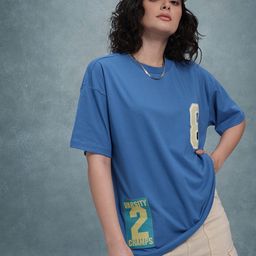 The Roadster Life Co. Varsity Applique Detail Oversized T-shirt-image-73