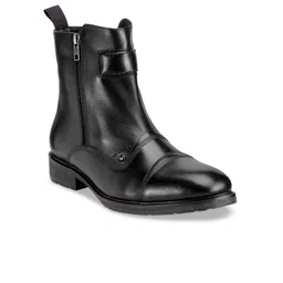 Teakwood Leathers Men Black Leather High Top Flat Boots-image-25