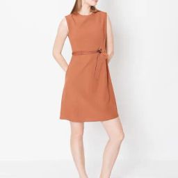 Zink London Brown Slim Fit A Line Dress-image-46