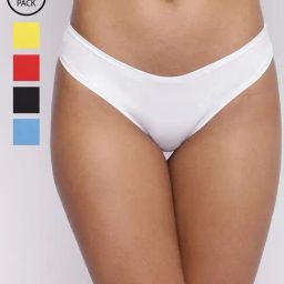 La Intimo Multicolored Comfort Fit Panties - Pack Of 5-image-42