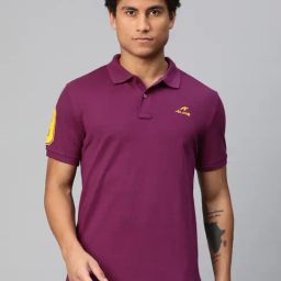 ALCIS Purple Dry Tech Regular Fit Printed Sports Polo T-Shirt-image-24