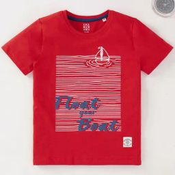 Ed-a-Mamma Kids Red Cotton Printed T-Shirt-picture-16
