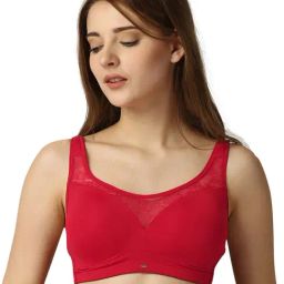 SOIE Women's Padded Non-Wired Full Coverage Lace Cami Bra-35