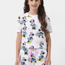 VERO MODA GIRL White Printed T-Shirt-image-16