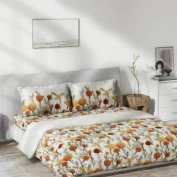DDecor Mariegold Yellow 145 TC Cotton Bed Linen Set-image-28