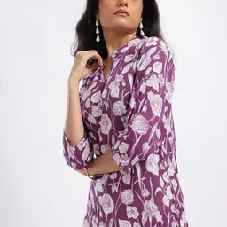 Anouk Rustic Floral Printed Mandarin Collar Straight Kurti-picture-39