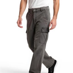 glitchez Men Mid-Rise Light Fade Loose Fit Cargo-Style Jeans-picture-34