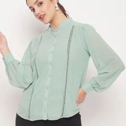MADAME Mint Embellished Top-image-66