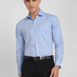 Allen Solly Blue Cotton Slim Fit Texture Shirt-image-64