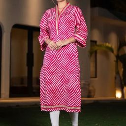 Yufta Pink Cotton Printed Straight Kurta-picture-38