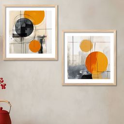 Kotart White & Yellow 2 Pieces Abstract Wooden Wall Arts-picture-24