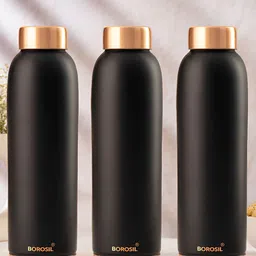 BOROSIL Black Set of 3 Copper Solid Water Bottle-image-11