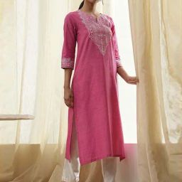 BIBA Pink Printed Kurtas-image-70