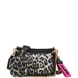 Aldo Black Printed Small Sling Handbag With Pouch-image-91