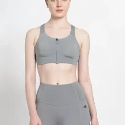 adidas Grey Plain Sports Bra-image-92