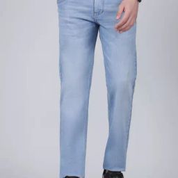 Cantabil Light Blue Regular Fit Jeans-image-87