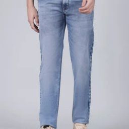 Cantabil Light Blue Regular Fit Jeans-image-28