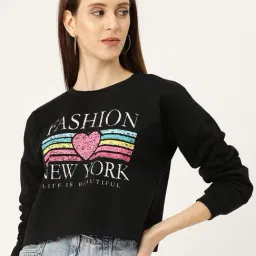 Sera Black Printed Crop Sweatshirt-picture-27