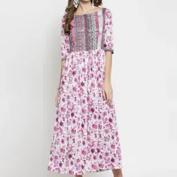 Sera White Floral Print Dress-image-84