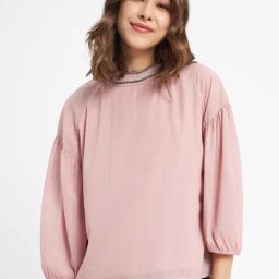 MADAME Pink Relaxed Fit Top-image-52