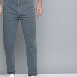 HERE&NOW Men Grey Slim Fit Chinos-image-95