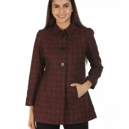 Mustard Maroon Checks Jacket-image-55