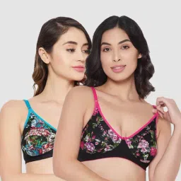 Clovia Multicolor Floral Print Non Padded Bra (Pack of 2)-picture-19