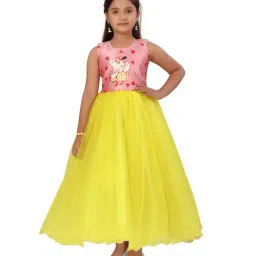 Aarika Kids Pink & Yellow Printed Gown-image-70