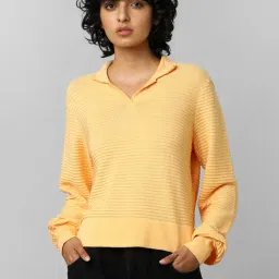 Only Orange Shirt Collar Pullover-36