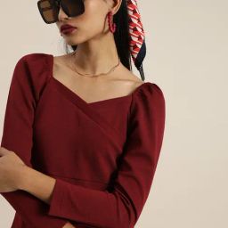 Marie Claire Maroon Top-image-90