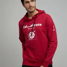 celio* FIFA Maroon Regular Fit Hooded Sweatshirt-image-57