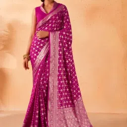 Vardha Pink Woven Saree With Unstitched Blouse-picture-29