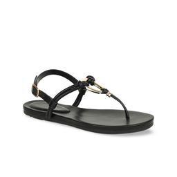 Bata Women Black Solid PU T-Strap Flats-image-10