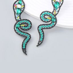 AVANT-GARDE PARIS Rhodium-Plated Rhinestone Snake Shaped Drop Earrings-47