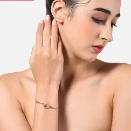 Zaveri Pearls Rose Gold Cubic Zirconia Classic Bracelet - ZPFK10708 image 1