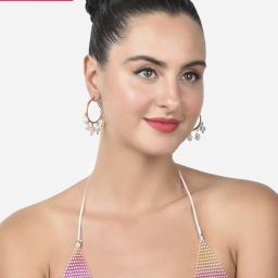 Zaveri Pearls Gold Tone Contemporary Classy Charm Hoop Earrings-ZPFK15156 image 1