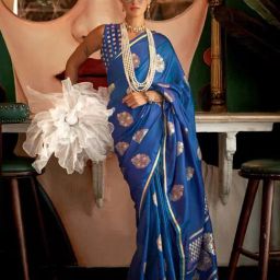 Odette Blue Woven Design Saree-picture-13