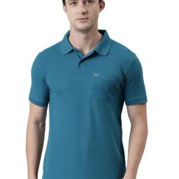 Force NXT Peacock Blue Cotton Regular Fit Polo T-Shirt-image-31
