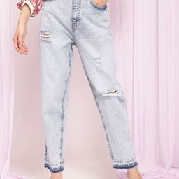 KENDALL & KYLIE Women Blue Straight Fit High-Rise Mildly Distressed Heavy Fade Jeans-image-30